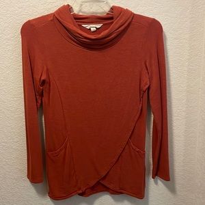 Cowl neck wrap style shirt